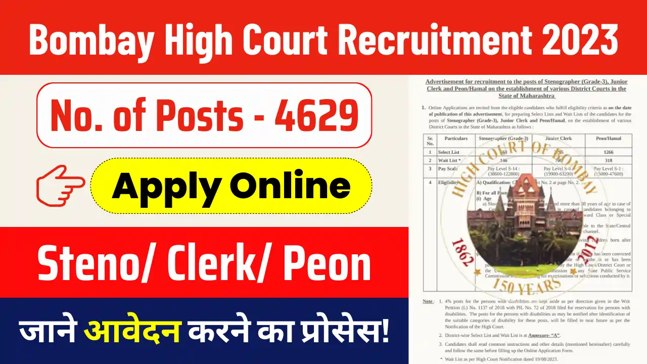Bombay High Court Recruitment 2023 Notification