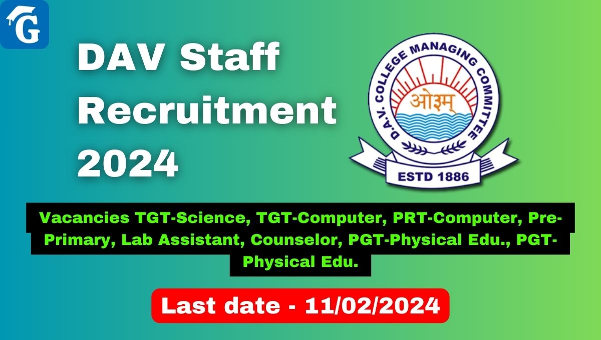 DAV Staff Recruitment 2024, davrecruit.davcmc.in